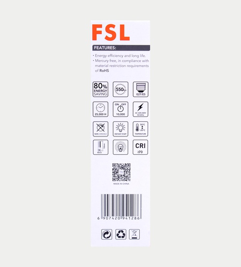 FSL CFL 8w Replacement - warm white