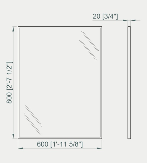 NOFER Mirror with frame 800 x 600 mm