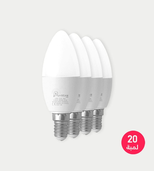 BRIGHT BEAM C37 LED Candle light 5w  Warm white-20 pieces