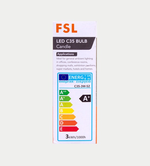 FSL LED 3w Candle bulb C35 - warm white