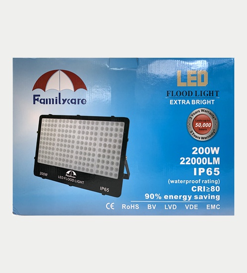 Familycare LED 200w Flood Light IP65 -Cool Light