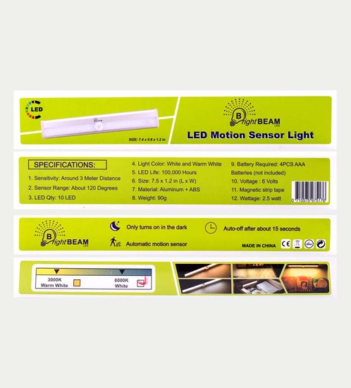 LED Motion sensor light & 1.5v AAA Alkaline batteries
