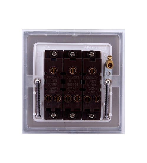 A&T 10A 3 Gang 1 way switch 5mm