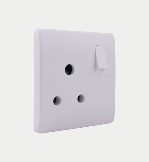 White 15A Switched Socket