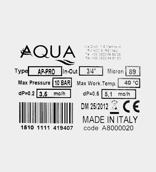 AQUA Self Cleaning Filter AP-PRO ¾’’