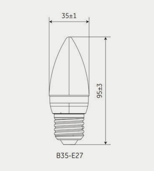 GE B35 Candle Bulb 4.5W - Warm white