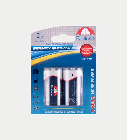 Familycare 1.5v C-R14 Alkaline batteries
