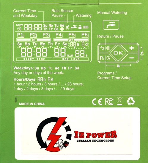 Iz Power Water timer - With rain Sensor