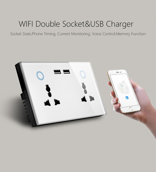 Wi-Fi Double Smart USB Wall Socket