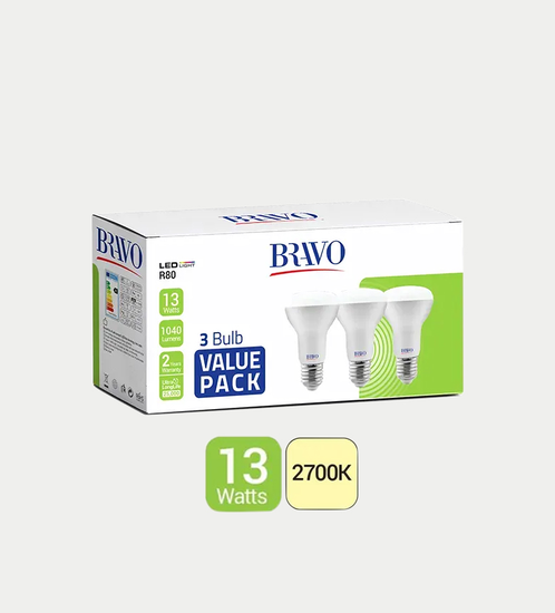 BravoLED Bulb R80-E27 base -13W White