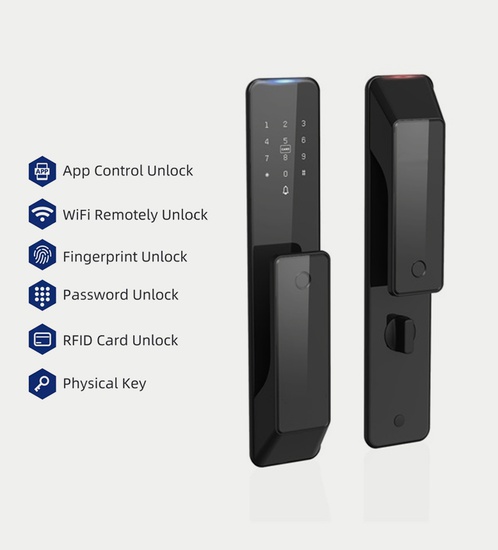 Smart lock for wood, aluminum and metal doors