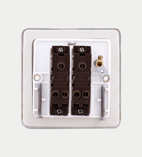 A&T 10A 2 Gang 1 way switch 3mm