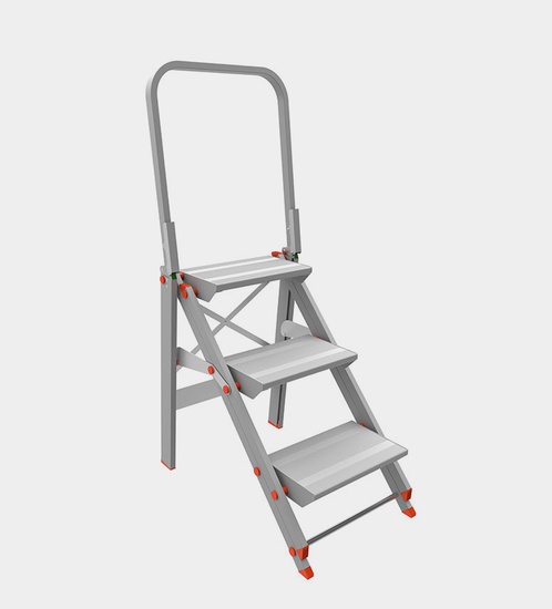 MARCHETTI Ladder - Stool With parapet 4 steps