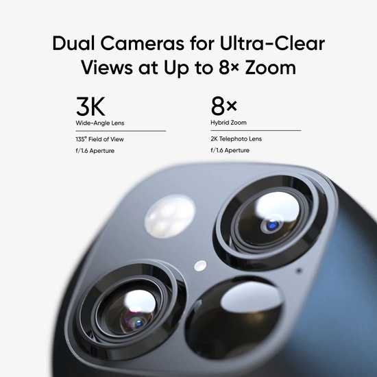 Eufy 3K Dual Cameras Pan and Tilt SoloCam S340 - With Installation