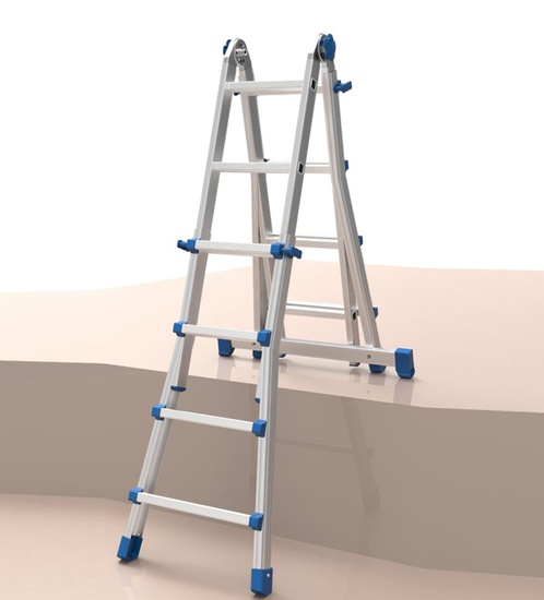 Marchetti Aluminium telescopic ladder Equipe 7 x 7 max 3.5 m