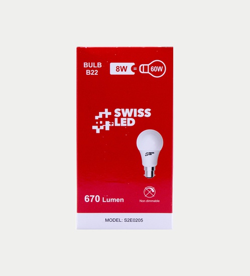 SWISS LED Bulb 8w -Cool White
