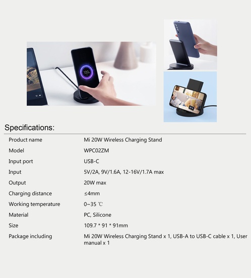 Xiaomi Mi 20W Wireless Charging Stand (GDS4145GL)