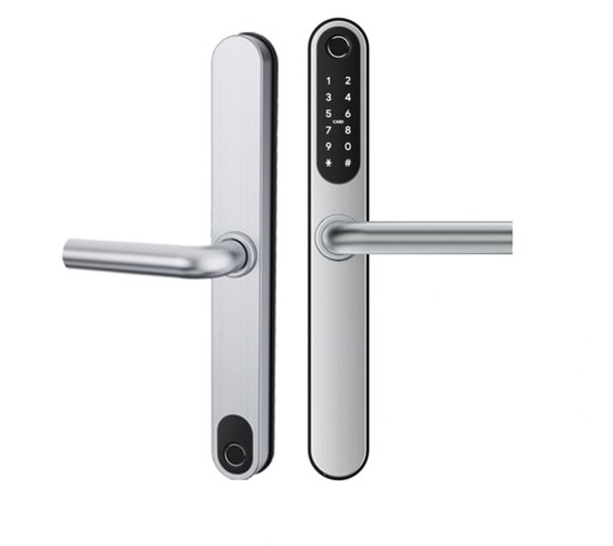 Double finger Smart Lock - Aluminium Doors With installation- Silver