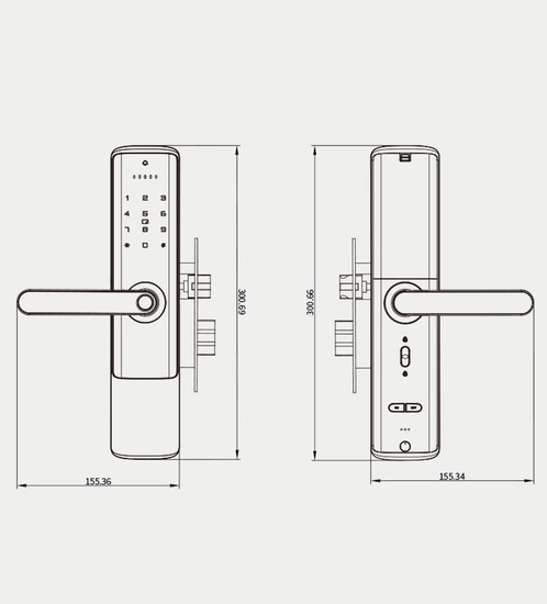 KX06 smart lock for wood, aluminum and metal doors (FDx brand)