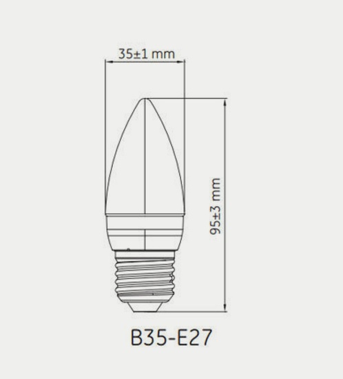 جي اي ليد B35 شمعة 4.5 واط - ضوء أصفر ديموبل