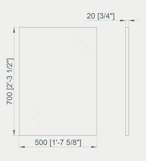 NOFER Mirror with frame 700 x 500 mm