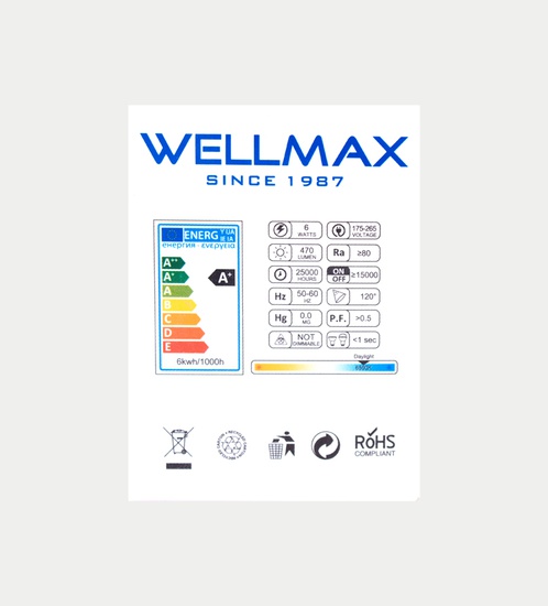 WELLMAX GU10 LED Spot light 6w - Daylight