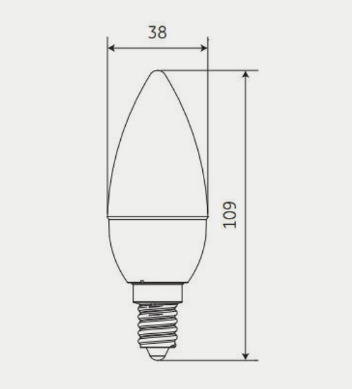 GE B38 Candle Bulb6W - Warm white Dimmable