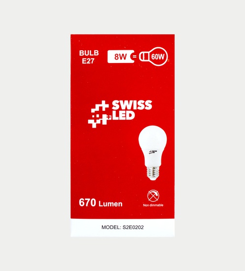 SWISS LED Bulb 8w - cool white