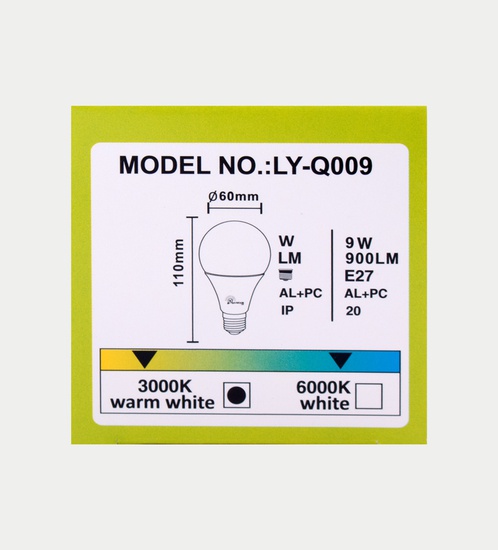 BRIGHT BEAM A60 LED Bulb 9w - Warm white