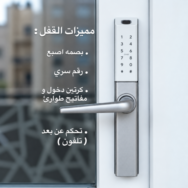 قفل ذكي S35 لأبواب الألمنيوم – شامل التركيب